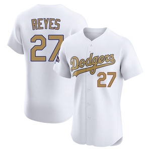 Men's Los Angeles Dodgers Alex Reyes Elite Gold White 2025 Collection Jersey