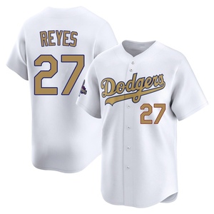Men's Los Angeles Dodgers Alex Reyes Limited Gold White 2025 Collection Jersey
