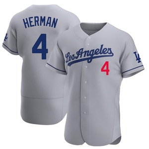 Men's Los Angeles Dodgers Babe Herman Authentic Gray Away Jersey