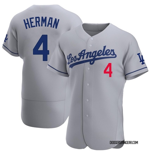 Men's Los Angeles Dodgers Babe Herman Authentic Gray Away Jersey