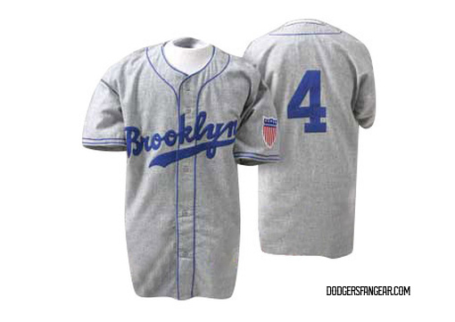 Men's Los Angeles Dodgers Babe Herman Authentic Grey 1945 Throwback Jersey