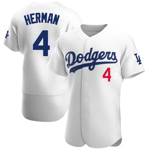 Men's Los Angeles Dodgers Babe Herman Authentic White Home Jersey