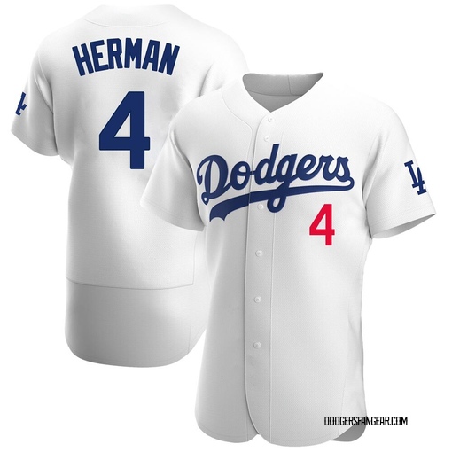 Men's Los Angeles Dodgers Babe Herman Authentic White Home Jersey