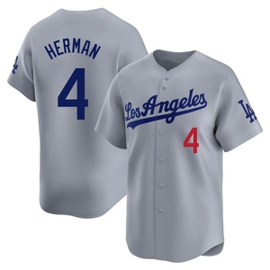 Men's Los Angeles Dodgers Babe Herman Limited Gray Away Jersey