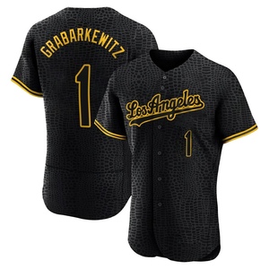 Men's Los Angeles Dodgers Billy Grabarkewitz Authentic Black Snake Skin City Jersey