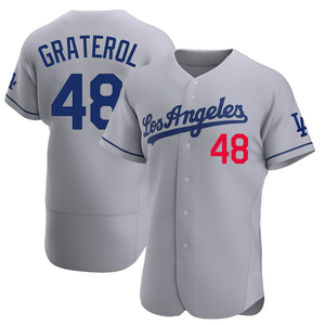 Men's Los Angeles Dodgers Brusdar Graterol Authentic Gray Away Jersey