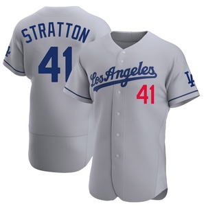 Men's Los Angeles Dodgers Chris Stratton Authentic Gray Away Jersey