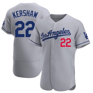 Men's Los Angeles Dodgers Clayton Kershaw Authentic Gray Away Jersey