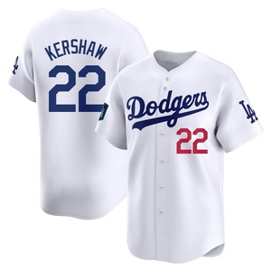 Men's Los Angeles Dodgers Clayton Kershaw Limited White 2024 World Tour Seoul Series Home Jersey