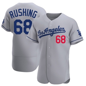 Men's Los Angeles Dodgers Dalton Rushing Authentic Gray Away Jersey