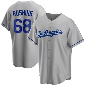 Men's Los Angeles Dodgers Dalton Rushing Replica Gray Road Jersey