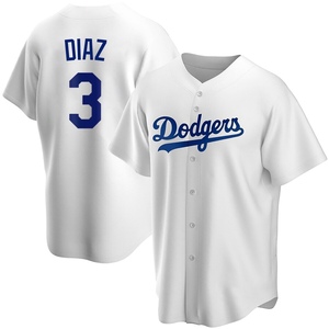 Men's Los Angeles Dodgers Edwin Diaz Replica White Home Jersey