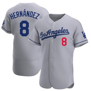 Men's Los Angeles Dodgers Enrique Hernandez Authentic Gray Away Jersey