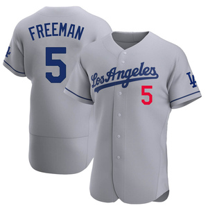Men's Los Angeles Dodgers Freddie Freeman Authentic Gray Away Jersey