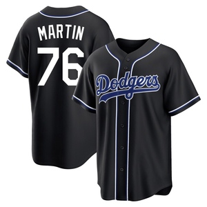 Men's Los Angeles Dodgers J.D. Martin Replica Black Fashion Out Jersey