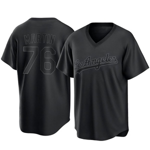 Men's Los Angeles Dodgers J.D. Martin Replica Black Pitch Fashion Jersey