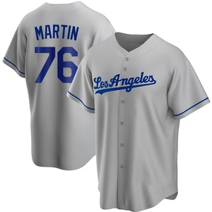 Men's Los Angeles Dodgers J.D. Martin Replica Gray Road Jersey