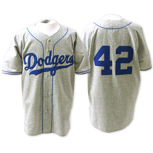 Men's Brooklyn Dodgers Jackie Robinson Mitchell & Ness Cream 1955 Cooperstown  Collection Authentic Jersey