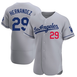 Men's Los Angeles Dodgers Jonathan Hernandez Authentic Gray Away Jersey
