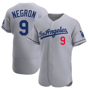 Men's Los Angeles Dodgers Kristopher Negron Authentic Gray Away Jersey