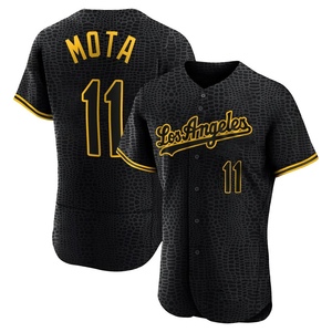 Men's Los Angeles Dodgers Manny Mota Authentic Black Snake Skin City Jersey