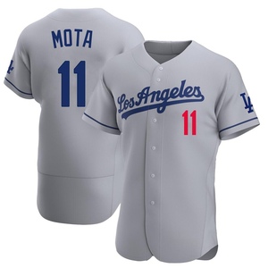 Men's Los Angeles Dodgers Manny Mota Authentic Gray Away Jersey