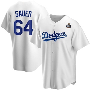 Men's Los Angeles Dodgers Matt Sauer Replica White Home 2024 World Series Jersey