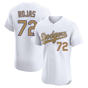 Men's Los Angeles Dodgers Miguel Rojas Elite Gold White 2025 Collection Jersey