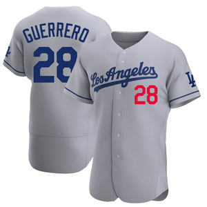 Men's Los Angeles Dodgers Pedro Guerrero Authentic Gray Away Jersey