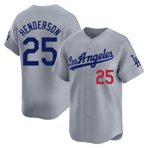 Men's Los Angeles Dodgers Rickey Henderson Limited Gray Away Jersey