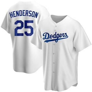 Men's Los Angeles Dodgers Rickey Henderson Replica White Home Jersey