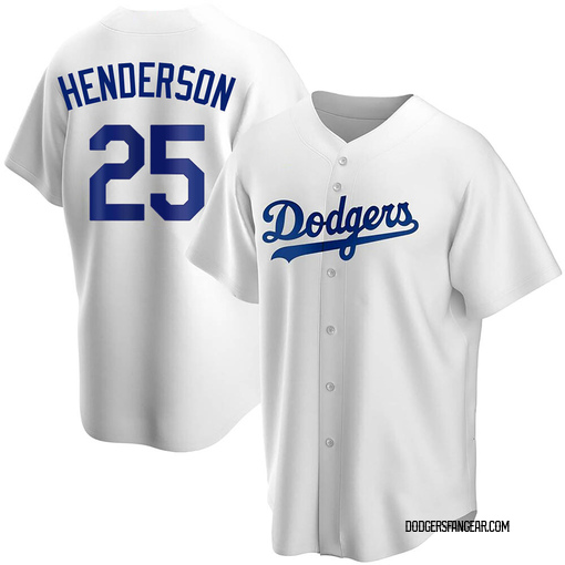 Men's Los Angeles Dodgers Rickey Henderson Replica White Home Jersey