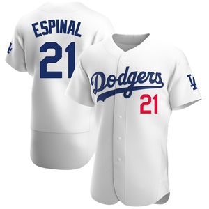 Men's Los Angeles Dodgers Santiago Espinal Authentic White Home Jersey