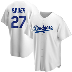 Men's Los Angeles Dodgers Trevor Bauer Replica White Home Jersey