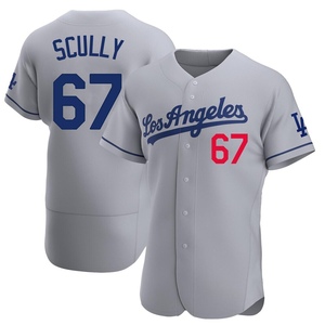 Men's Los Angeles Dodgers Vin Scully Authentic Gray Away Jersey