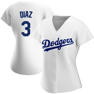 Women's Los Angeles Dodgers Edwin Diaz Replica White Home Jersey