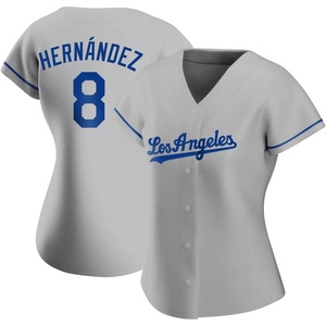 Women's Los Angeles Dodgers Enrique Hernandez Replica Gray Road Jersey