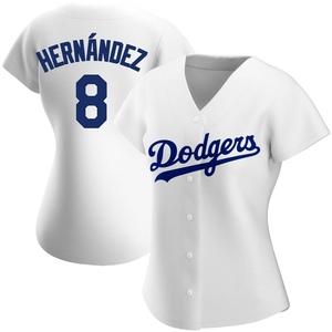 Women's Los Angeles Dodgers Enrique Hernandez Replica White Home Jersey