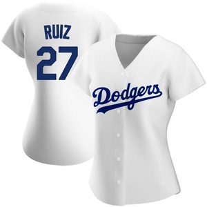 Women's Los Angeles Dodgers Esteury Ruiz Replica White Home Jersey