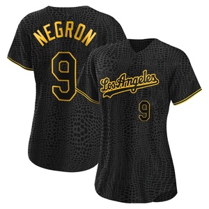 Women's Los Angeles Dodgers Kristopher Negron Replica Black Snake Skin City Jersey
