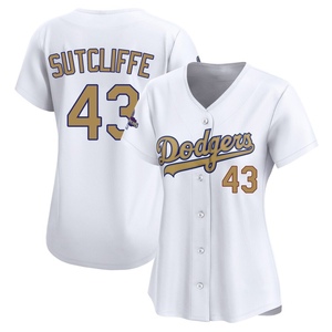 Women's Los Angeles Dodgers Rick Sutcliffe Limited Gold White 2025 Collection Jersey