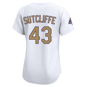 Women's Los Angeles Dodgers Rick Sutcliffe Limited Gold White 2025 Collection Jersey