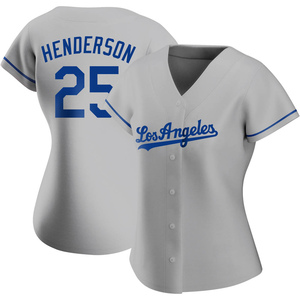Women's Los Angeles Dodgers Rickey Henderson Authentic Gray Road Jersey