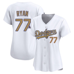 Women's Los Angeles Dodgers River Ryan Limited Gold White 2025 Collection Jersey
