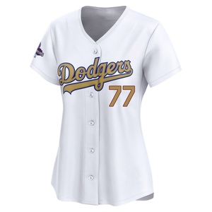 Women's Los Angeles Dodgers River Ryan Limited Gold White 2025 Collection Jersey