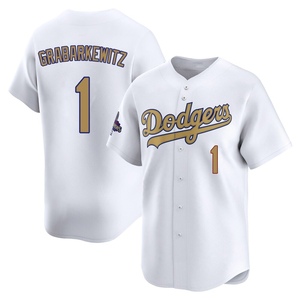 Youth Los Angeles Dodgers Billy Grabarkewitz Limited Gold White 2025 Collection Jersey