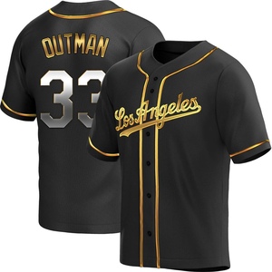 Youth Los Angeles Dodgers James Outman Replica Black Golden Alternate Jersey