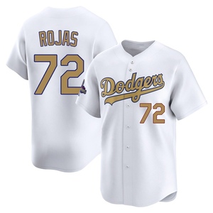 Youth Los Angeles Dodgers Miguel Rojas Limited Gold White 2025 Collection Jersey