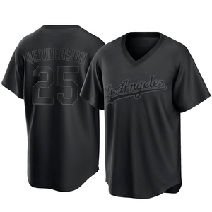 Youth Los Angeles Dodgers Rickey Henderson Replica Black Pitch Fashion Jersey
