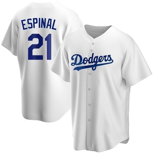 Youth Los Angeles Dodgers Santiago Espinal Replica White Home Jersey